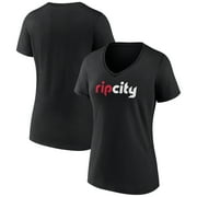Women's Black Portland Trail Blazers Alternate Logo V-Neck T-Shirt